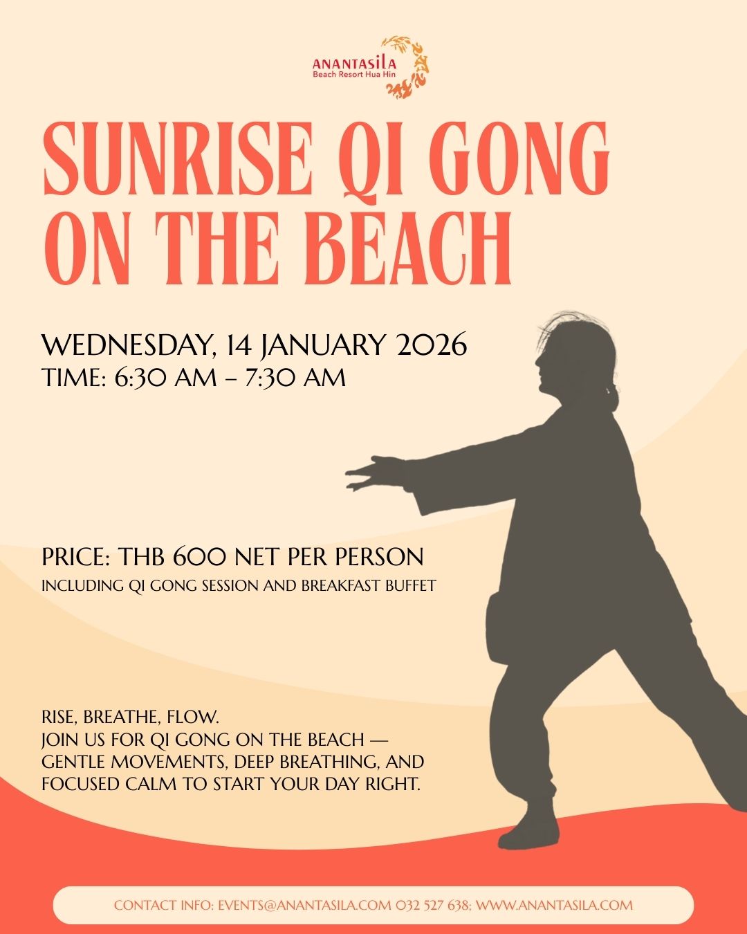 SUNRISE QI GONG ON THE BEACH,restaurant huahin,seafood huahin,special rate huahin,restaurant khaotakiab,restaurant beach,Huahin Beachfront Hotel and Resort,In the seaside resort of Hua Hin,americanfood huahin,ร้านอาหารริมทะเลหัวหิน,ร้านอาหาร5ดาวติดชายทะเล,ร้านอาหารพร้อมที่พัก,thebeachatanantasila
